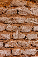 Abstract background of red brick wall texture grunge.