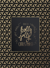 Seamless abstract vector background pattern with Holly Jolly Christmas greetings.