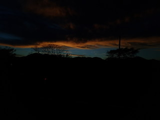 sunset in mountains