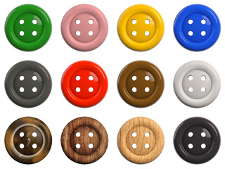 Buttons Isolated on White Background