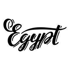 Handwritten word Egypt. Hand drawn lettering.