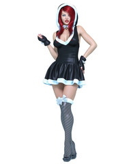 Young beautiful Santa girl.