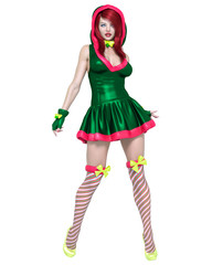 Young beautiful Santa girl.