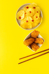 Homemade chicken nuggets battered with panko