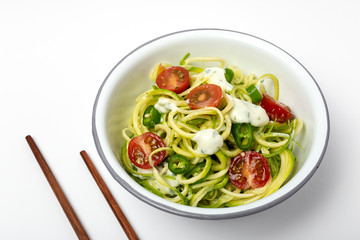 Zucchini noodles with vegetables