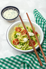 Zucchini noodles with vegetables