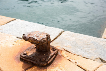 Rusty berth in the port of Cartagena, Murcia. Spain
