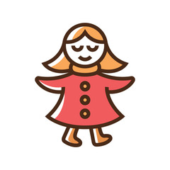 Color icon funny girl