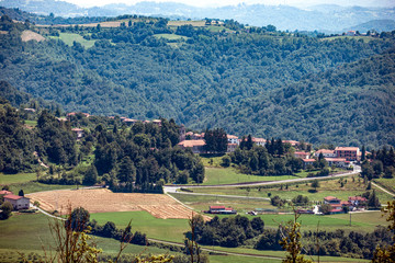 aerial view over italy, piemonte