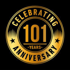 101 years anniversary celebration logo template. One hundred and one years vector and illustration.