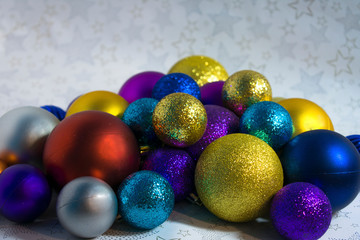 christmas balls on white background