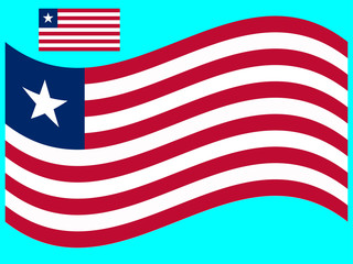 Wave Liberia Flag Vector illustration Eps 10