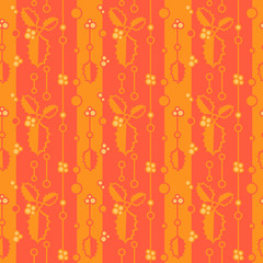 Flat colorful christmas seamless pattern. Repeated Xmas symbols.