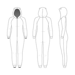 Clothing set of woman one-piece pajamas.