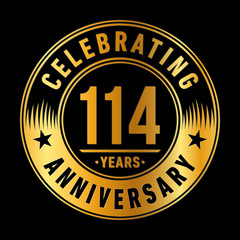 114 years anniversary celebration logo template. One hundred and fourteen years vector and illustration.