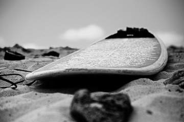 surfboard on the sand