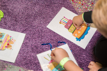 children's creativity. sculpt stickers. kids games draw