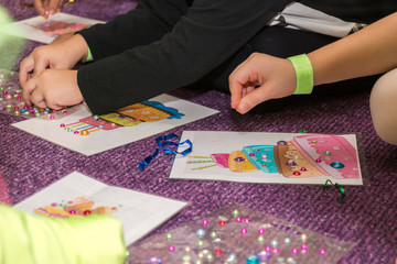 Obraz premium children's creativity. sculpt stickers. kids games draw