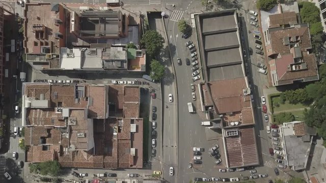 Aerial drone shot of Medellin in Colombia