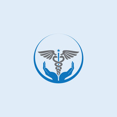 Medical Logo Design With Circle Sign. Medical Logo Vector Template.