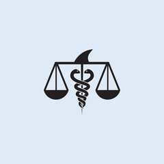 Medical Law Logo Design Vector Template.