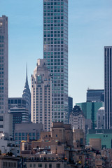 New York skyscrapers glass and concrete buildings