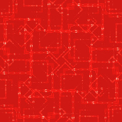 Carved squares and golden rhombuses on a red background.