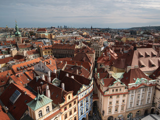 Fototapeta premium View from City Hall Tower to Old Town of East Europe Prague City