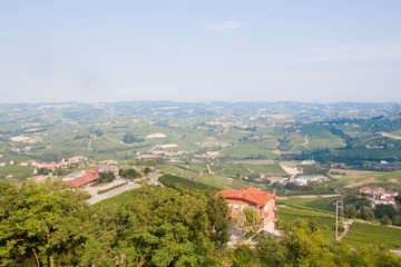 Obraz premium La Morra in Italy seen from a mountain