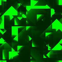 Green squares and dark rhombs.