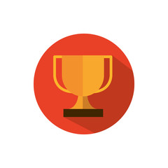 trophy award cup business strategy icon block shadow