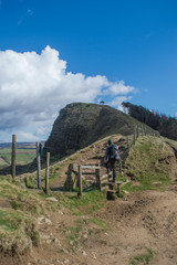 Looking along the Mam Tor Path towards Back Tor in the Peak District, Derbyshire