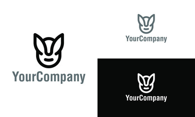 Linear mascot and animal logo icon design template elements. Simple minimalist template graphic illustration. Creative vector emblem, for icon or design concept.