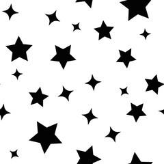 Stars seamless pattern. Sky with star icons texture background.