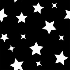 Stars seamless pattern. Sky with star icons texture background.
