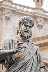 Detail of statue Saint Peter in Vatican city