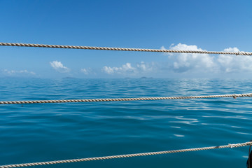 Fototapeta premium from a sailing ship you can watch the beautiful blue sea in Australia