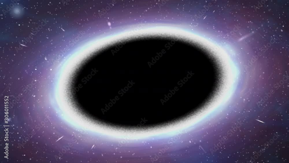 Canvas Prints a massive black hole in outer space. the camera zooms in as if being sucked in by gravitational pull