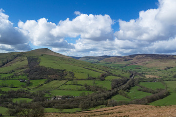 A view over the Hope Valley in the Peak District, Derbyshire, England, UK