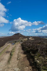 Looking towards the Peak of Win Hill along the walkers trail in the Peak District, Derbyshire