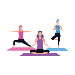 Obraz premium young women practicing yoga icon, colorful desgin
