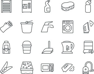 household vector icon set such as: ice, tidy, people, occupation, hold, gloves, dirt, protect, woman, beverage, clip, warm, mixer, adult, cook, creative, protective, new, purity, bar, maid
