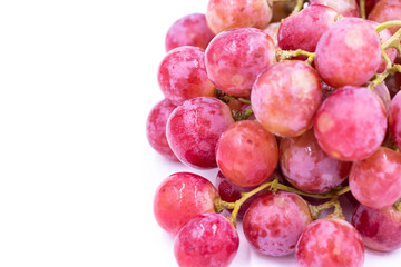 Red grape. White background. Close-up.
