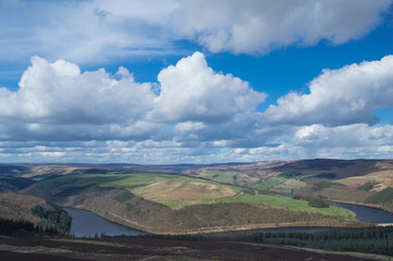 A view over Ladybower Reservoir from Win Hill in the Peak District, derbyshire, England