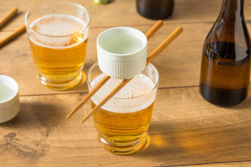 Alcoholic Japanese Sakebombs with Rice Wine