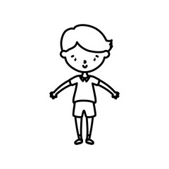 little boy infant cartoon character line style