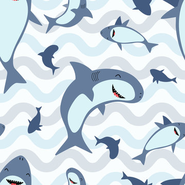 Shark pattern with gray and blue colors