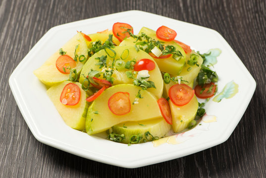 Zucchini With Tomatoes And Green Smell