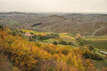Fototapeta na wymiar View from the hills over Brisighella