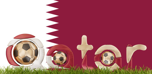 Qatar soccer symbol 3d-illustration